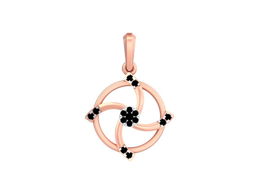 18K Gold & Diamond Floral Pendant KSK128