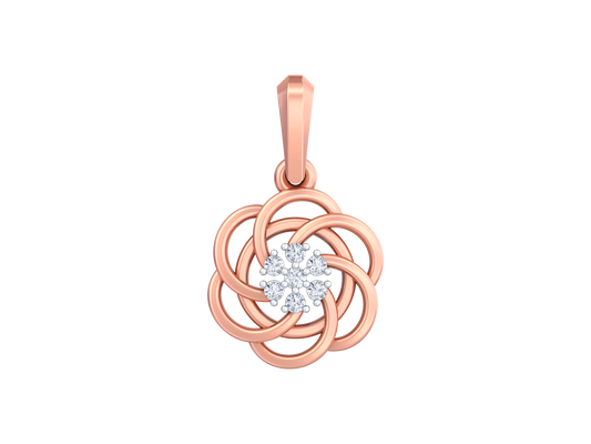 18K Gold & Diamond Floral Pendant KSK133