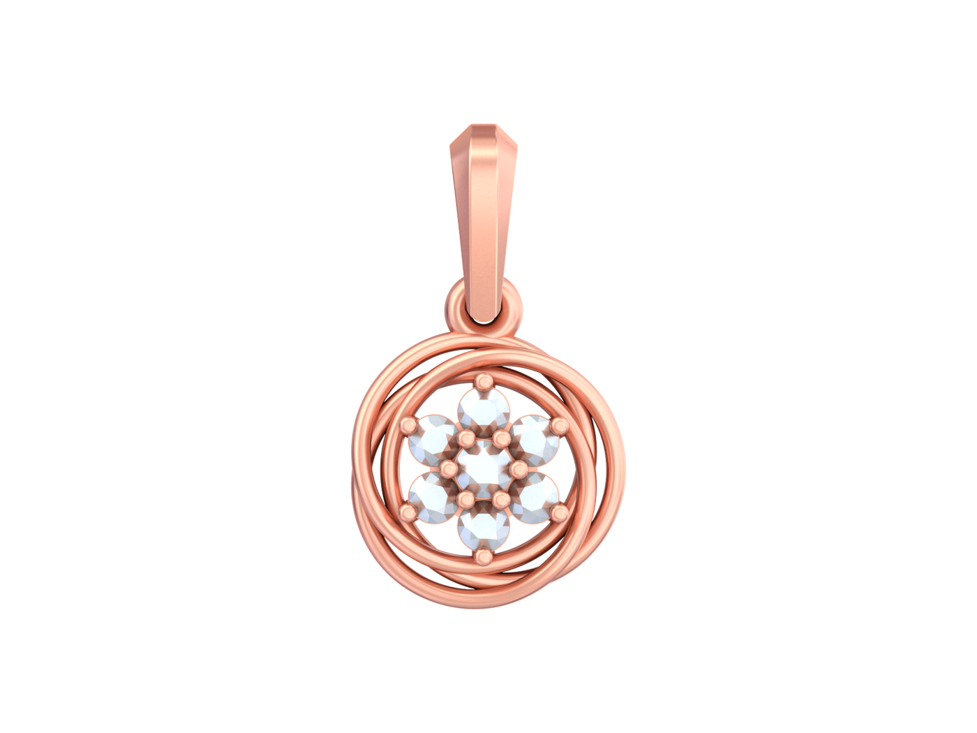 Gold & Diamond Floral Pendant KRB40205