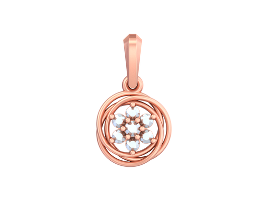 18K Gold & Diamond Floral Pendant KSK135