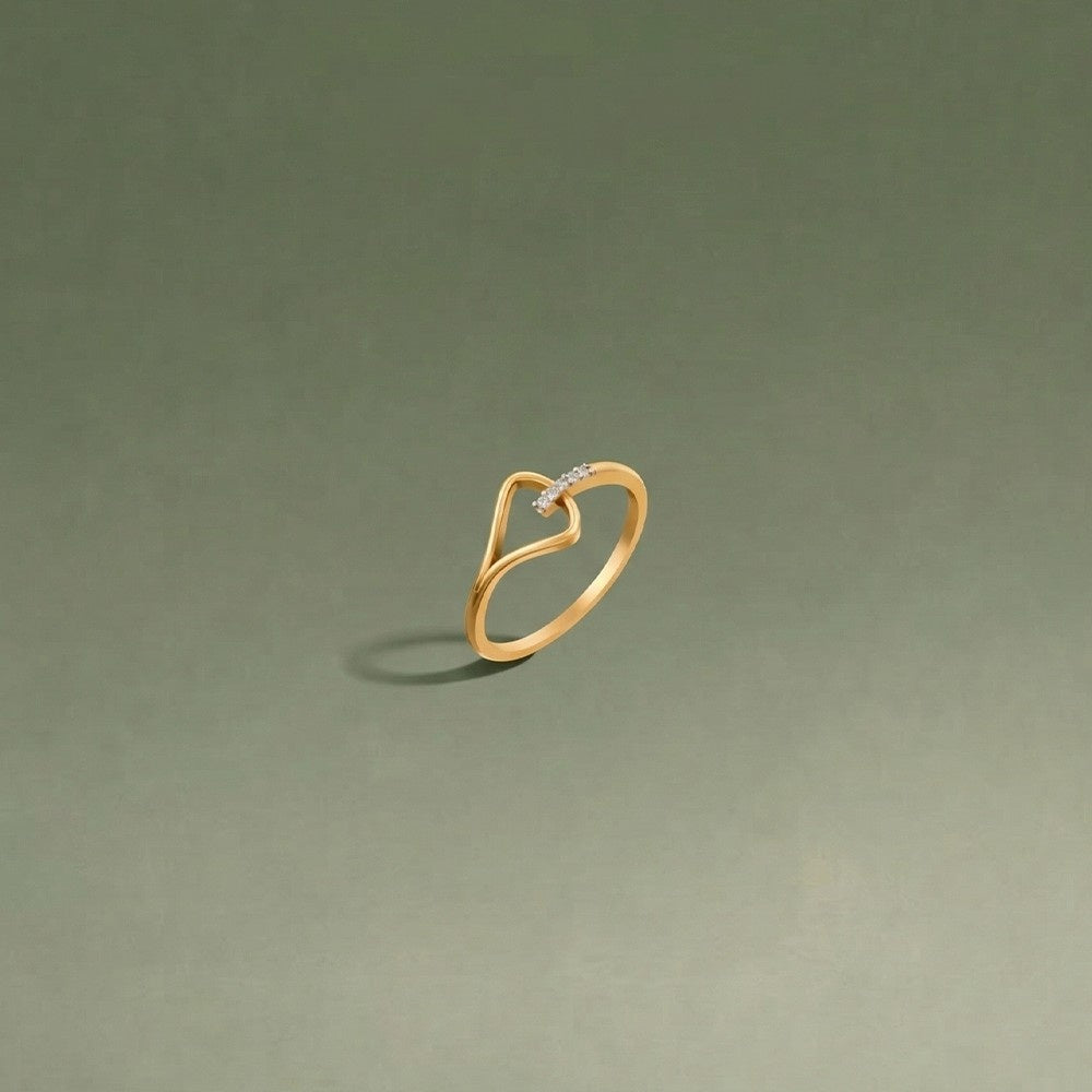 Gold & Diamond Dailywear Ring For Women KRC10363