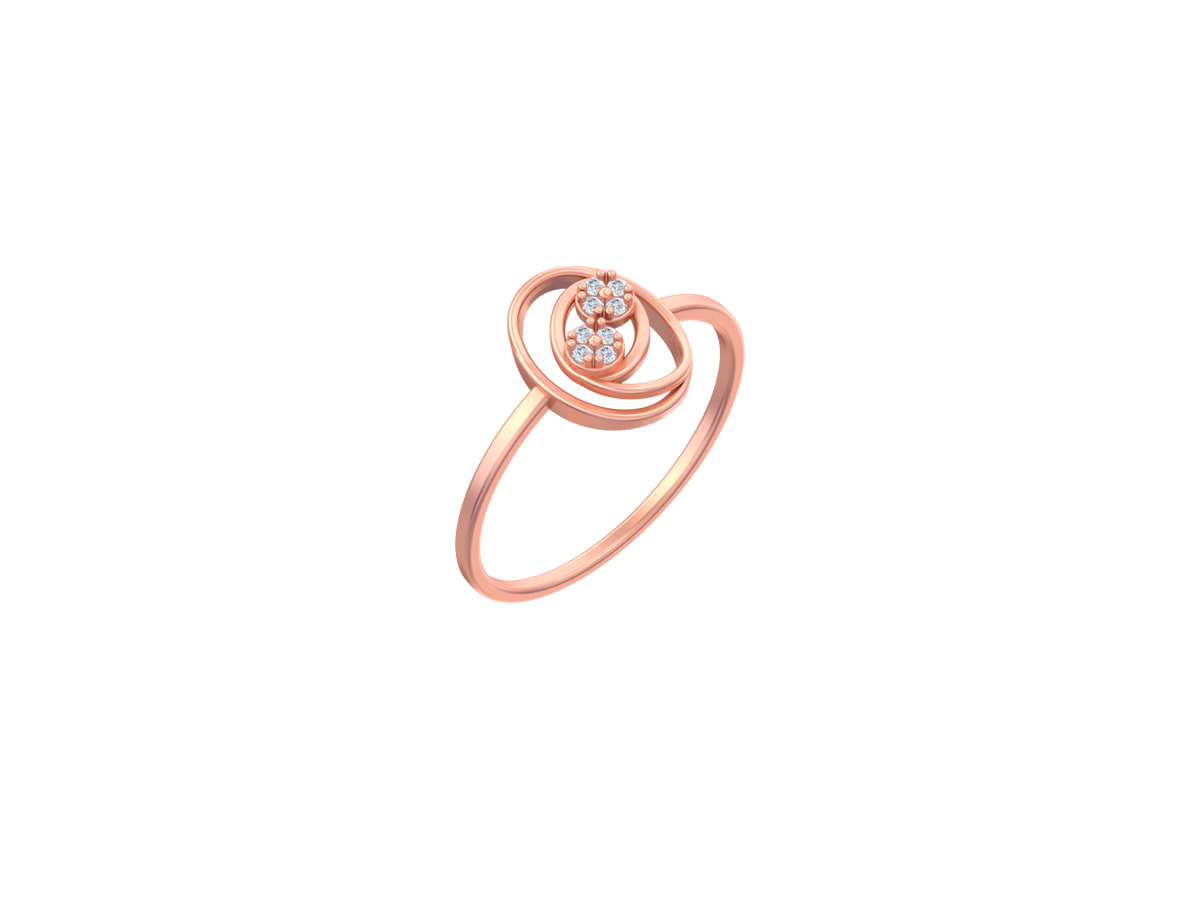 18K Gold & Diamond Ring For Women KSK160