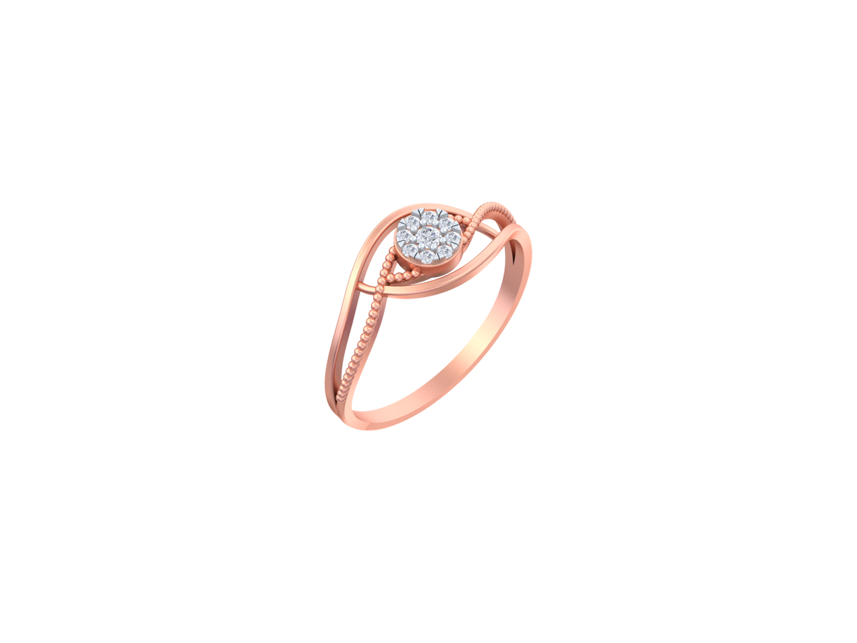 18K Gold & Diamond Ring For Women KSK172