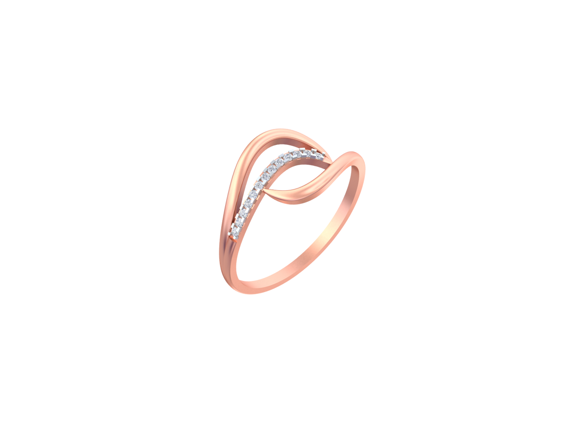 18K Gold & Diamond Ring For Women KSK174