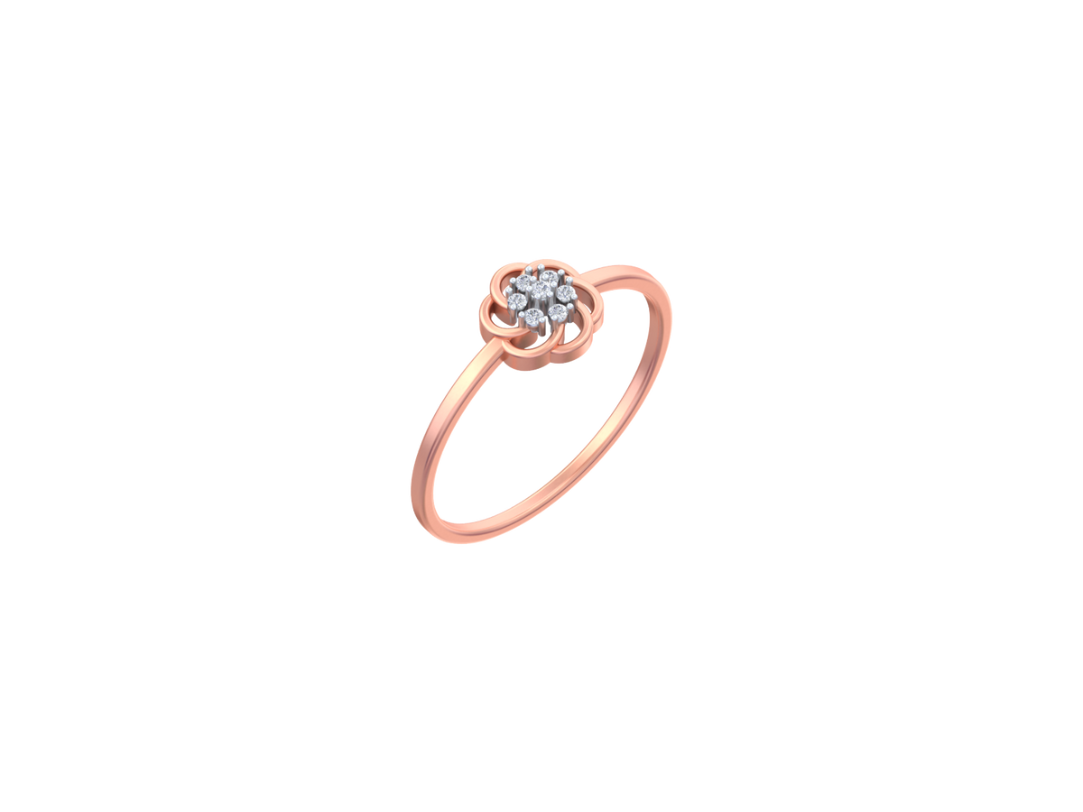 18K Gold & Diamond Ring For Women KSK179