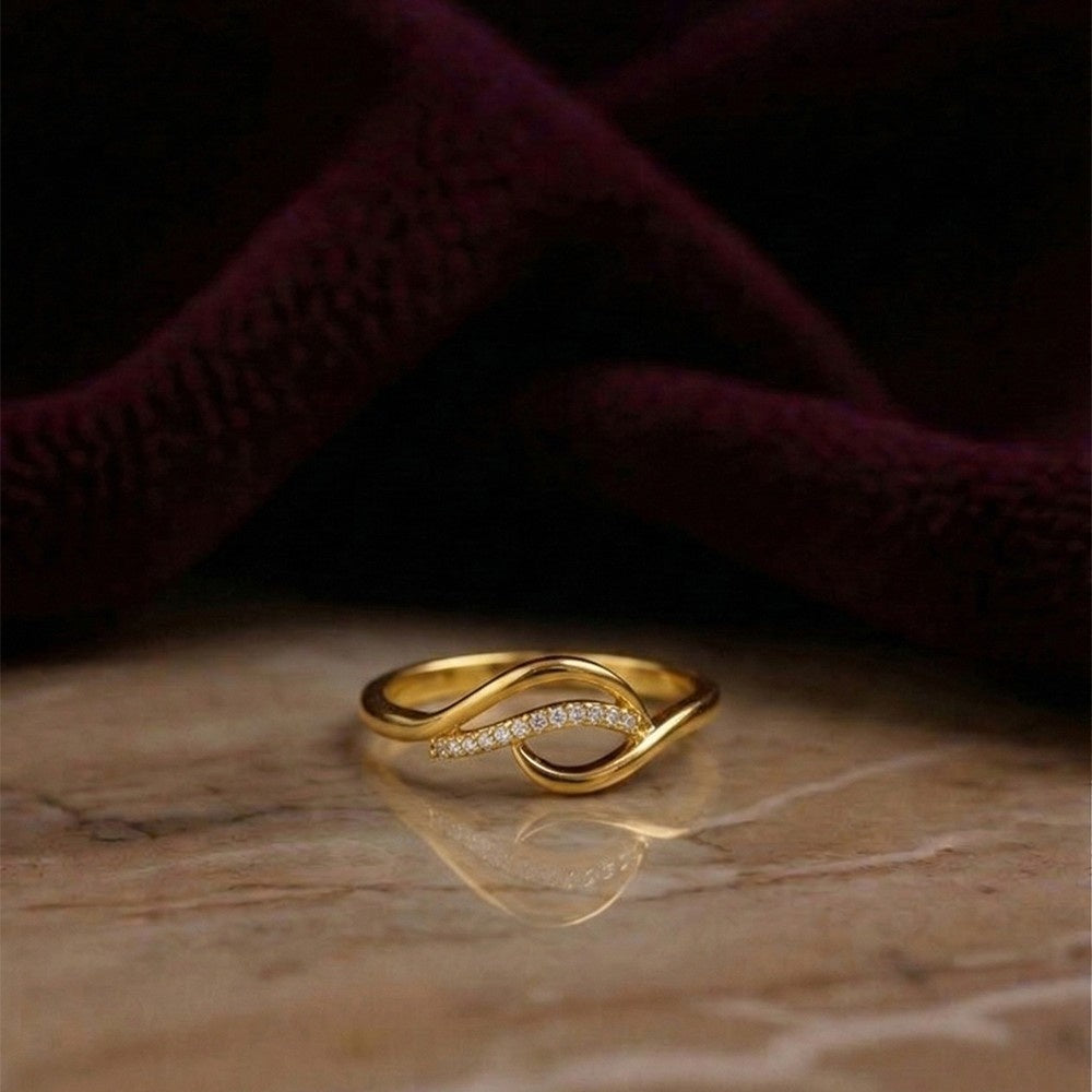 Gold & Diamond Dailywear Ring For Women KRC10377