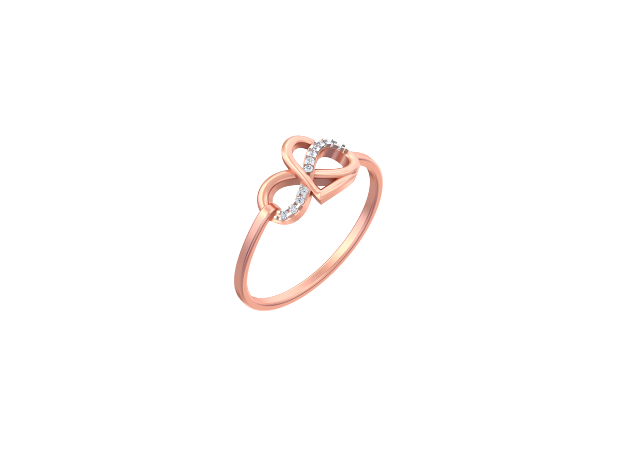 18K Gold & Diamond Ring For Women KSK181