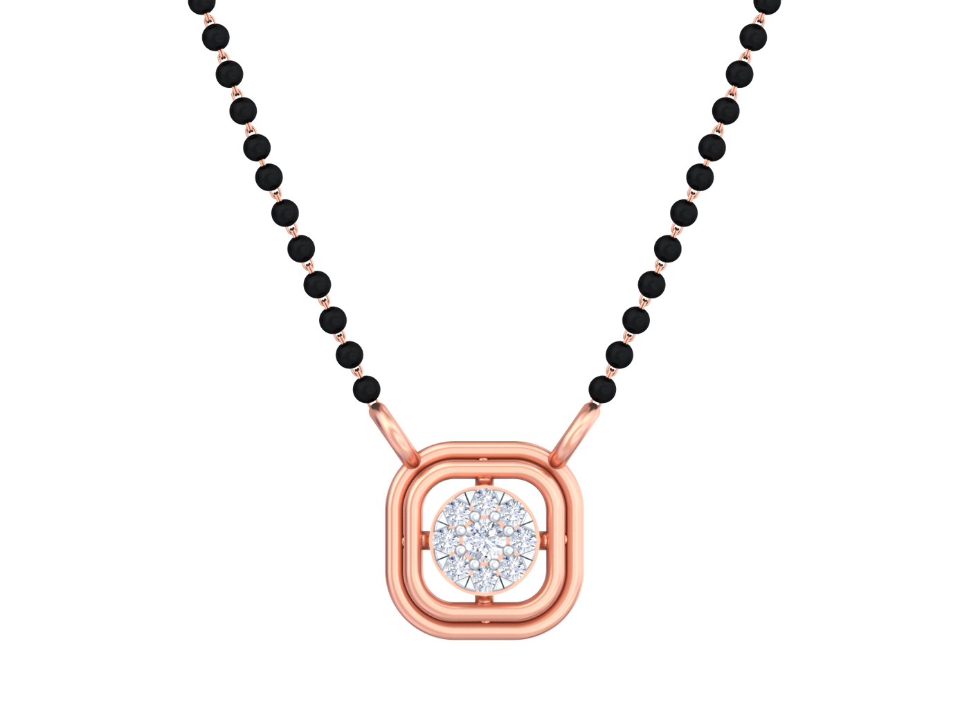 Gold & Diamond Beaded Mangalsutra For Women KRB50034
