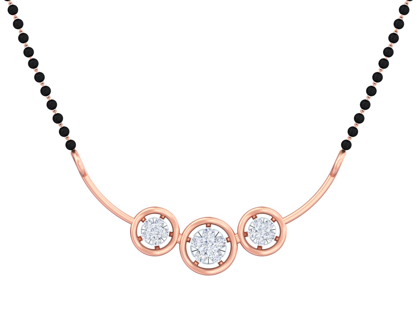 Gold & Diamond Beaded Mangalsutra For Women KRB50032