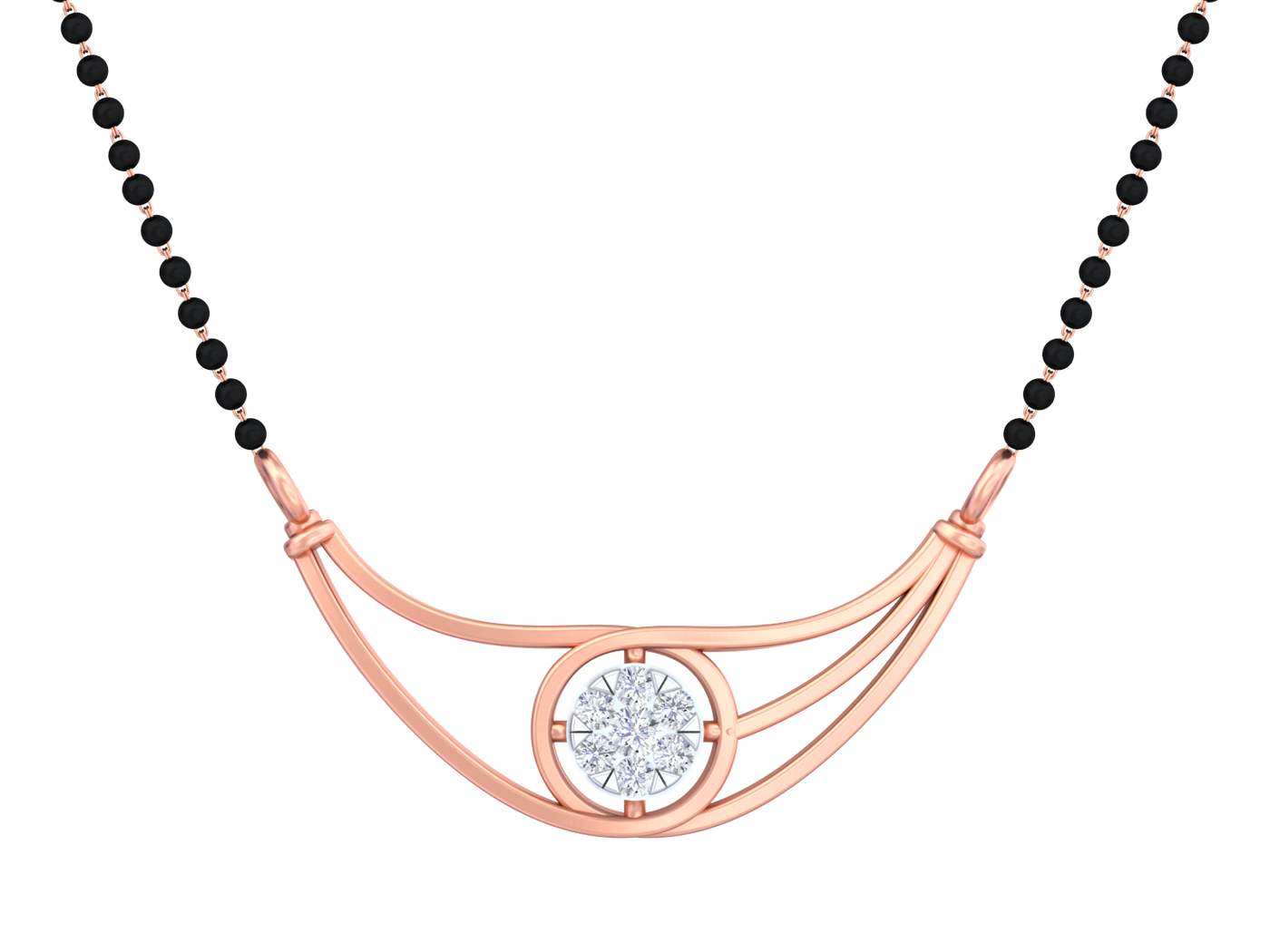 Gold & Diamond Modern Mangalsutra For Women KRB50026