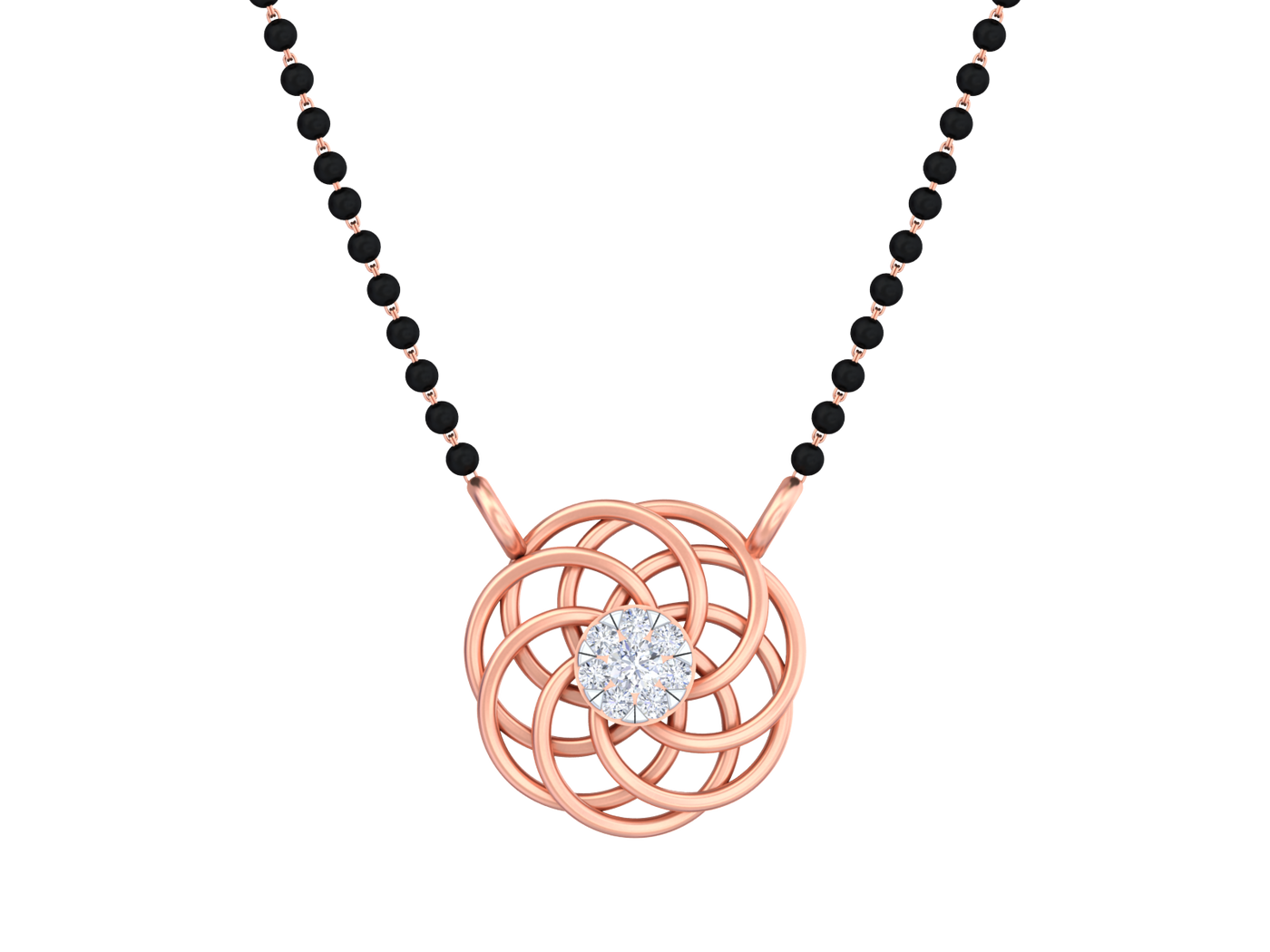 Gold & Diamond Modern Mangalsutra For Women KRB50023