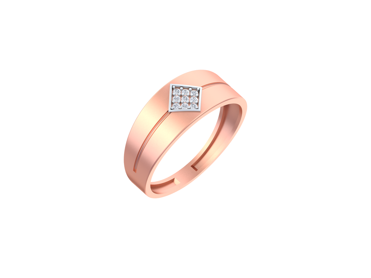 18K Gold & Diamond Ring For Men KSK214