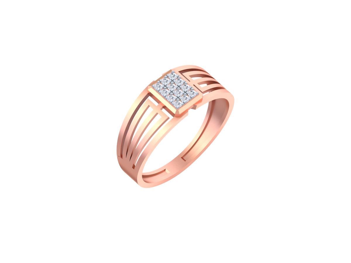 18K Gold & Diamond Ring For Men KSK226