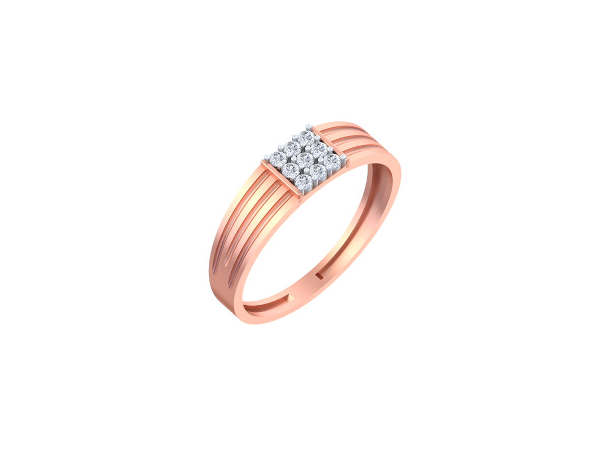 18K Gold & Diamond Ring For Men KSK227