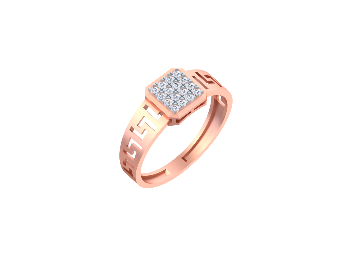 18K Gold & Diamond Ring For Men KSK259