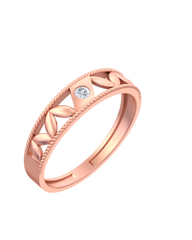 18K Gold & Diamond Solitaire Band Ring For Men KSK221