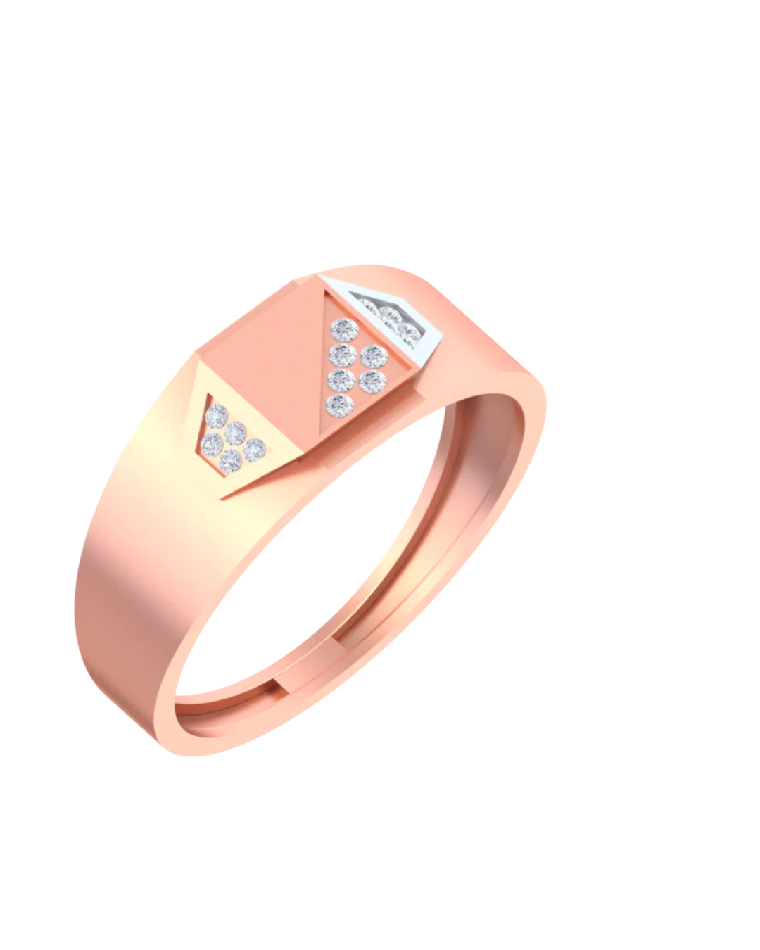 18K Gold & Diamond Band Ring For Men KSK245