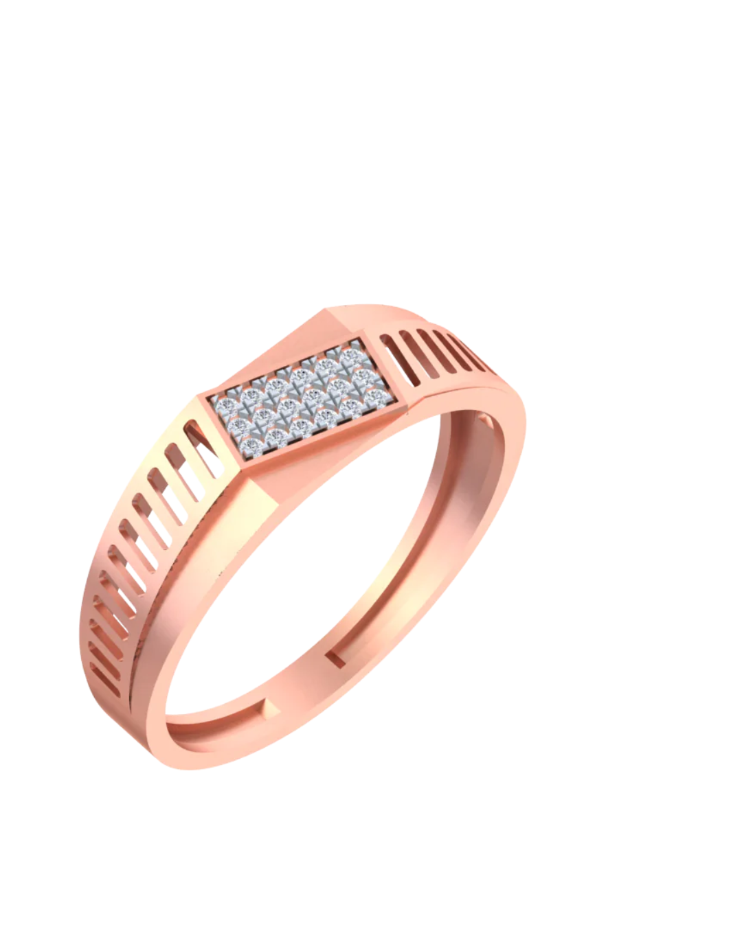 18K Gold & Diamond Engagement  Ring For Men KSK267