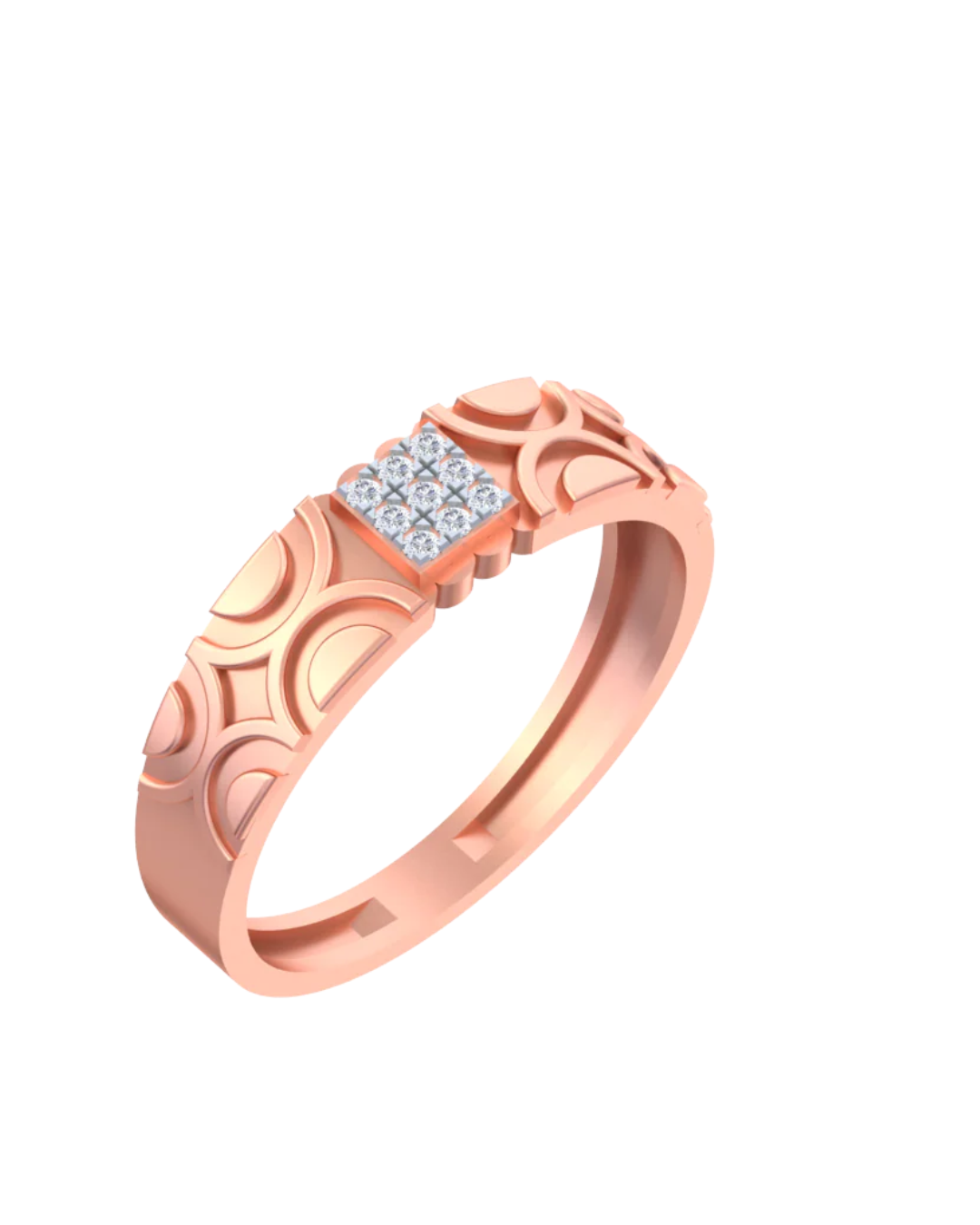 Gold & Diamond Band Ring For Men KRC20046