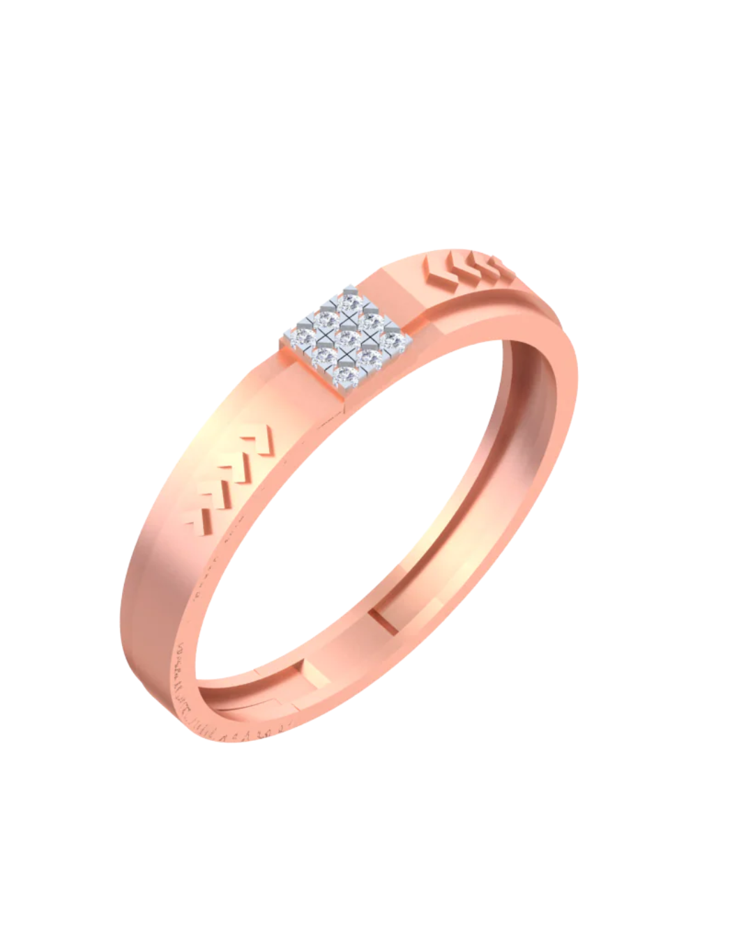 Gold & Diamond Band Ring For Men KRC20040