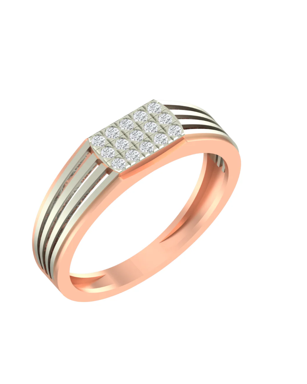 Gold & Diamond Band Ring For Men PRA60278