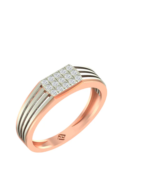 18K Gold & Diamond Ring For Men GR-1429