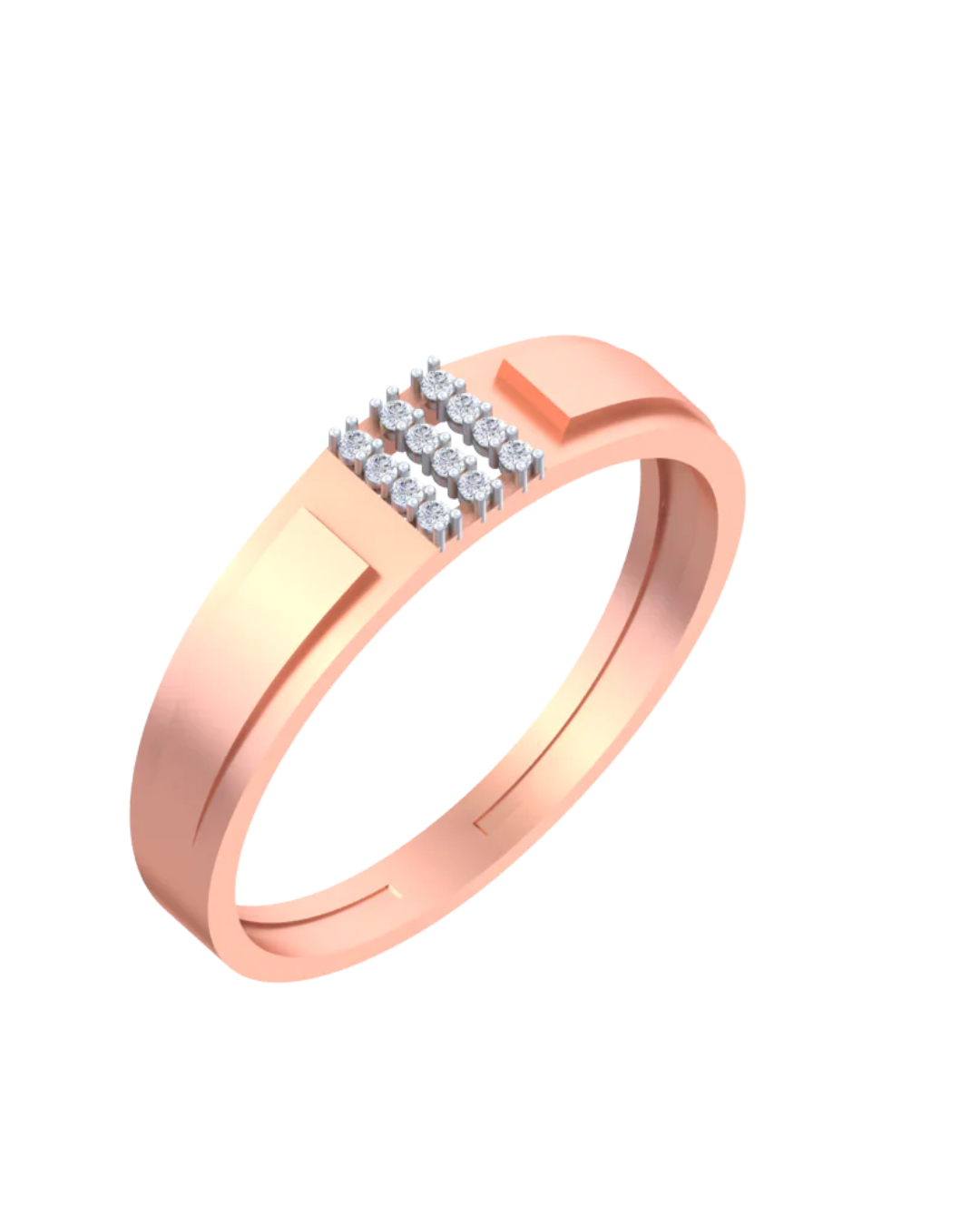 Gold & Diamond Band Ring For Men KRC20067