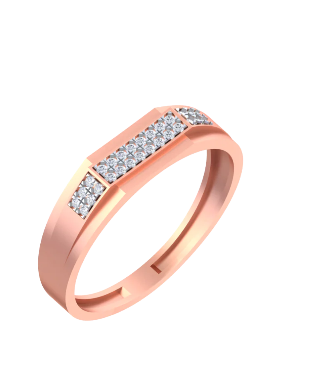 Gold & Diamond Band Ring For Men KRC20074