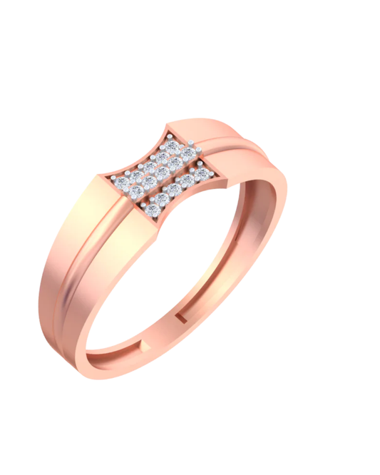 18K Gold & Diamond Band Ring For Men KSK266