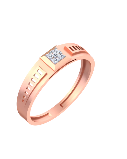 18K Gold & Diamond Band Ring For Men KSK228