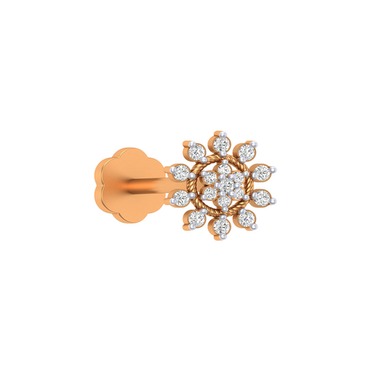 18K Gold & Diamond Stud Nose Pin NP-087