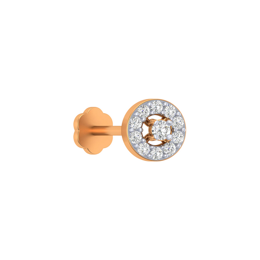 18K Gold & Diamond Round Nose Pin NP-233