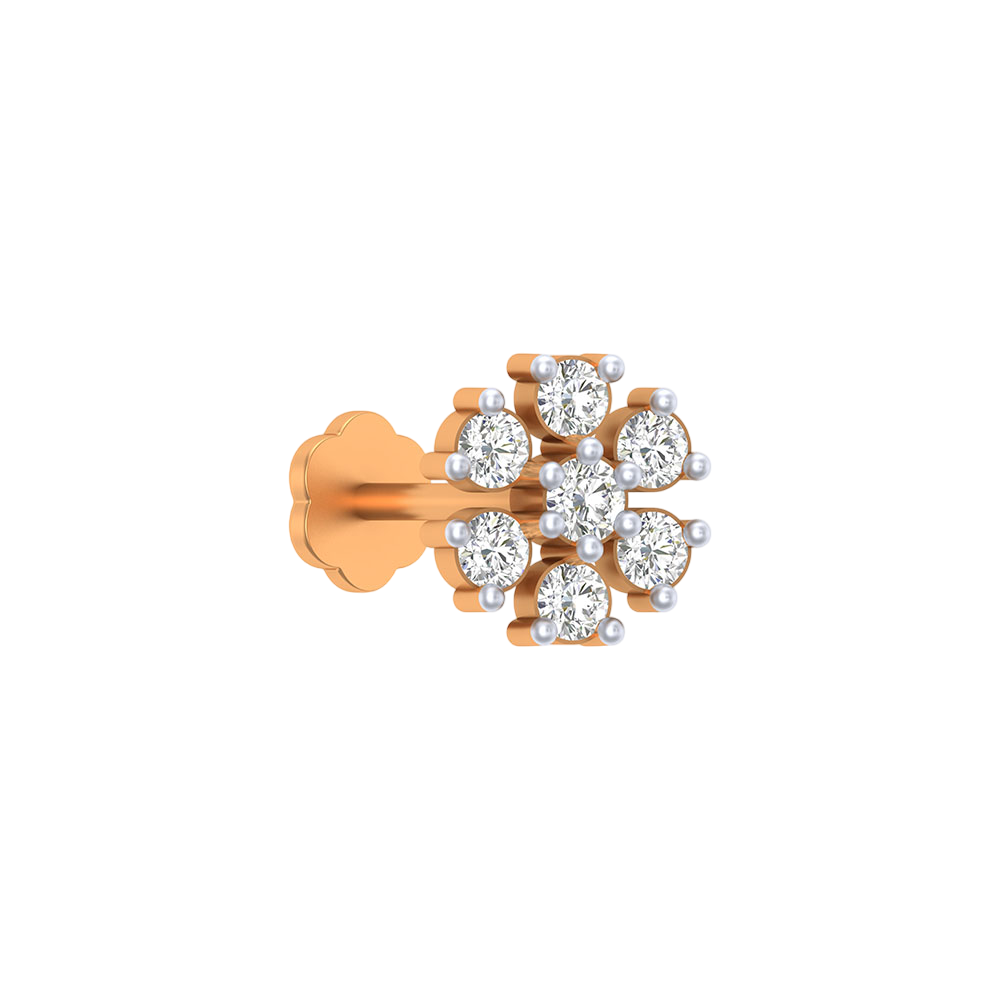 Gold & Diamond Stud Nose Pin KRB80004