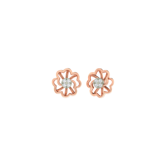 18K Gold & Diamond Women Stud Earring KER-107