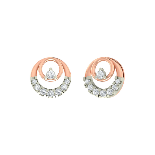 18K Gold & Diamond Stud Earring For Women PER-205