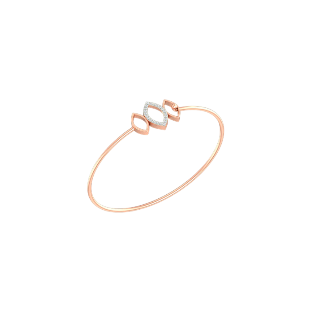 Rose gold diamond bracelet with elegant marquise geometric design