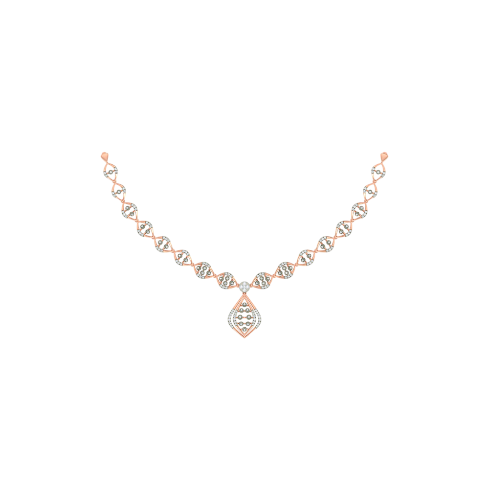 18K Gold & Diamond Necklace Set KNCK-1111