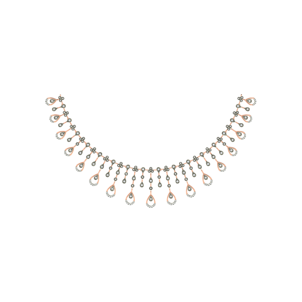 18K Gold & Diamond Necklace Set KNCK-1139A