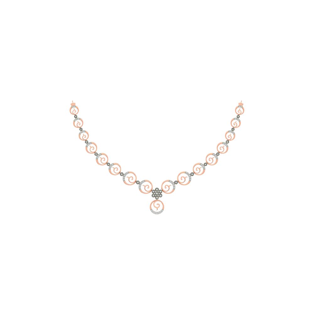 18K Gold & Diamond Necklace Set KNCK-1146