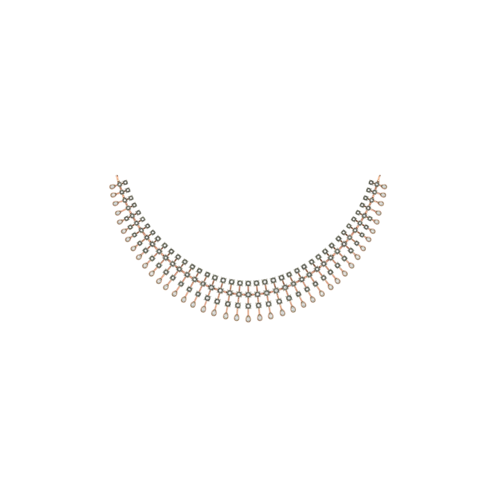 18K Gold & Diamond Necklace Set KNCK-1170