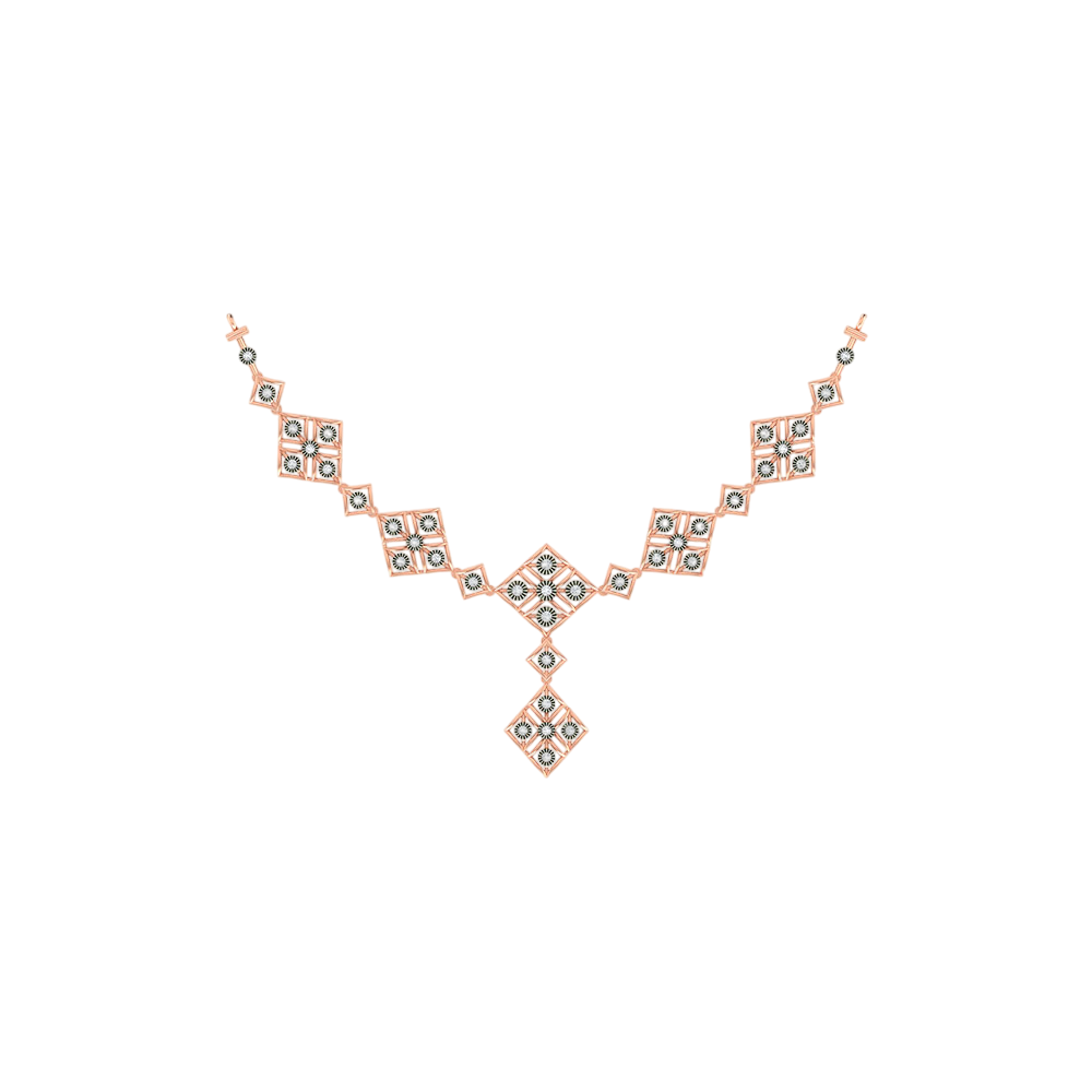 18K Gold & Diamond Necklace Set KNCK-1214