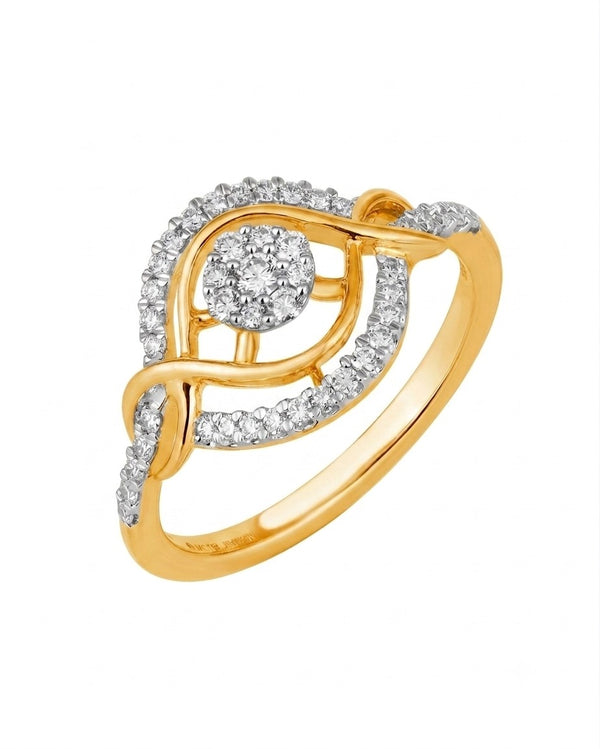 Gold & Diamond Ring For Women R3317MYD0027