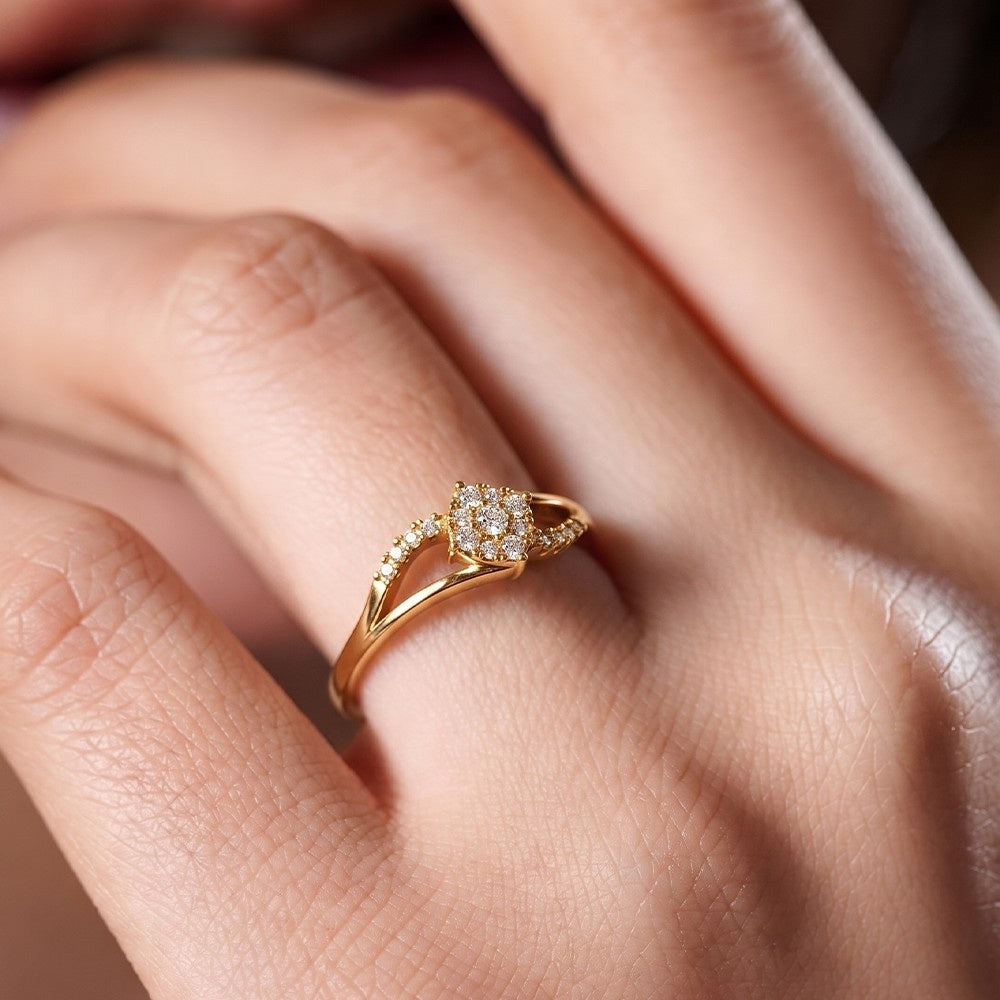 Gold & Diamond Engagement Ring For Women KRC10300