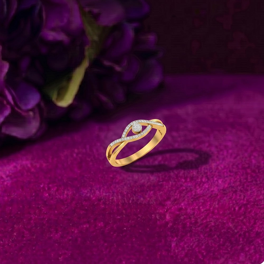 Gold & Diamond Ring For Women KRB10102