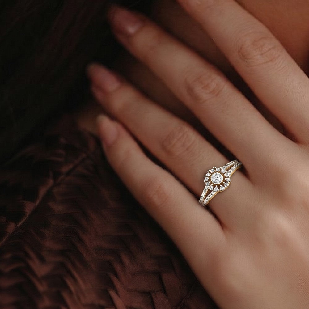 Gold & Diamond Ring For Women KRC10332