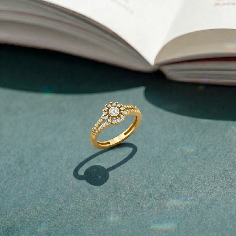 Gold & Diamond Ring For Women KRC10332