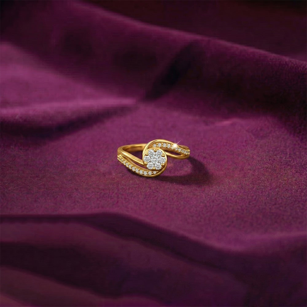 Gold & Diamond Ring For Women KRC10763