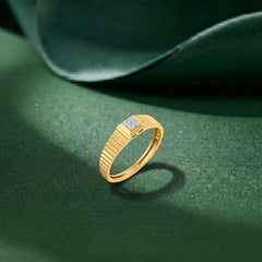 Gold & Diamond Band Ring For Men KRC20041