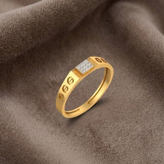 Gold & Diamond Band Ring For Men KRC20027
