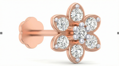 18K Gold & Diamond Stud Nose Pin KRA50053